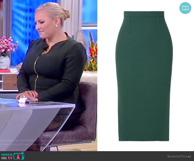 Roland Mouret Arreton wool-crepe pencil skirt worn by Meghan McCain on The View