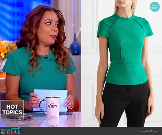 Roland Mouret Cymatia Top worn by Sunny Hostin on The View