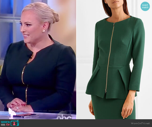 Roland Mouret Erickson wool-crepe jacket worn by Meghan McCain on The View