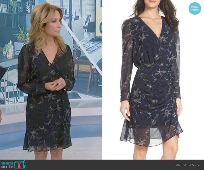 Sam Edelman Floral Chiffon Faux Wrap Dress worn by Kathie Lee Gifford on Today