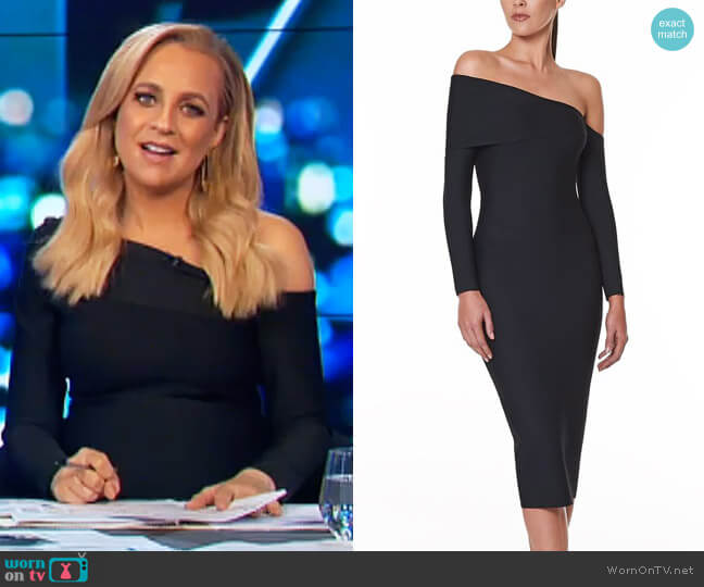 Santina Nicole Valeria Off The Shoulder Bodycon Dress worn by Carrie Bickmore on The Project