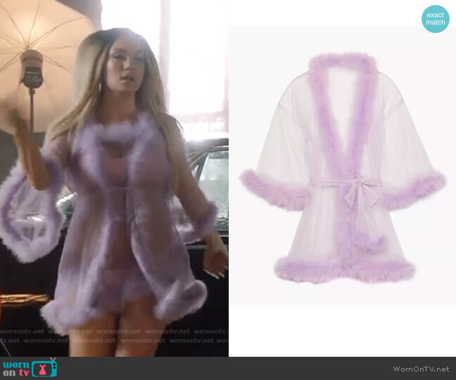 Savage x Fenty Sheer Marabou Short Robe worn by Star Davis (Jude Demorest) on Star