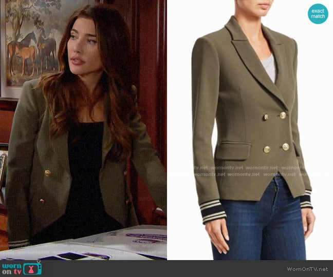 Scripted Double Breasted Blazer worn by Steffy Forrester (Jacqueline MacInnes Wood) on The Bold and the Beautiful