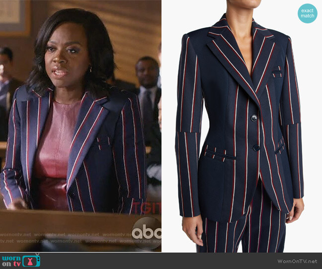 Sportmax Striped Wool Jacket worn by Annalise Keating (Viola Davis) on How to Get Away with Murder