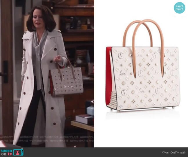 Christian Louboutin Studded Paloma Tote worn by Karen Walker (Megan Mullally) on Will and Grace