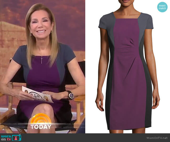 Tahari ASL Colorblock Short-Sleeve Sheath Dress worn by Kathie Lee Gifford on Today