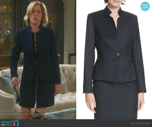 Ted Baker Ted Working Title Rivaa Tailored Jacket worn by Eve Donovan (Kassie DePaiva) on Days of our Lives