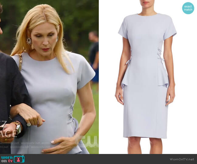 Teri Jon by Rickie Freeman Crepe Peplum Dress worn by Melissa Daniels (Kelly Rutherford) on Dynasty