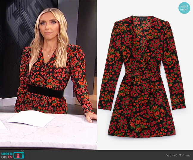 The Kooples Silk Dress with Camellia Rose Print worn by Giuliana Rancic on E! News