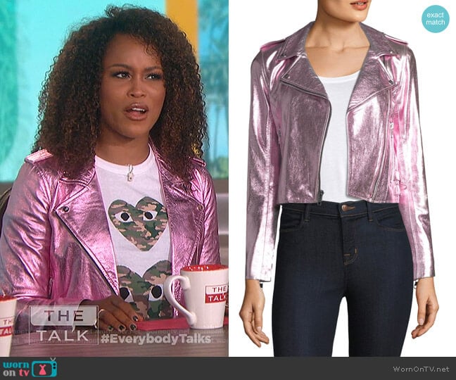 The Mighty Company Metallic Leather Jacket worn by Eve on The Talk