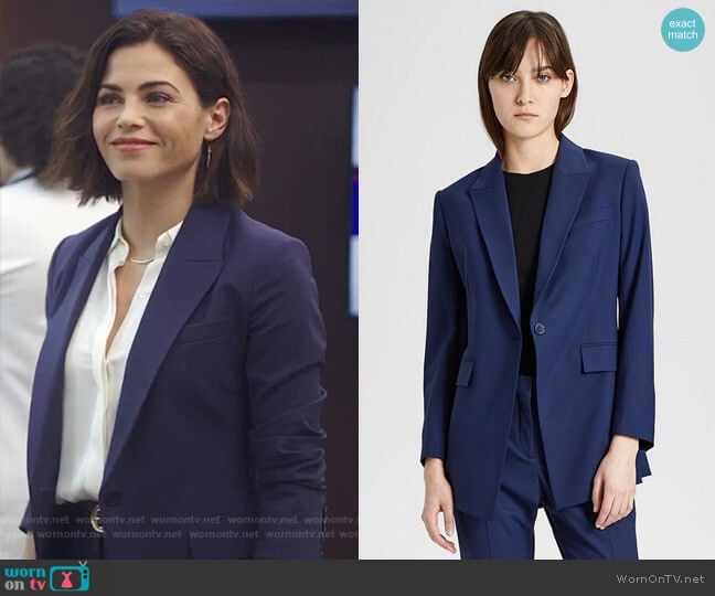 Theory Good Wool Long Blazer worn by Julian Booth (Jenna Dewan) on The Resident
