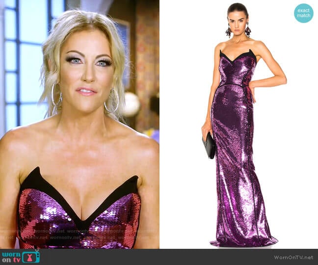 Mugler Sequin Mermaind Gown worn by Stephanie Hollman on The Real Housewives of Dallas