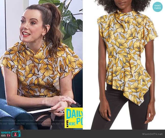 Topshop Ruffle Blouse worn by Melanie Bromley on E! News