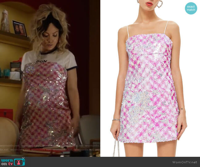 Topshop Sequin Mini Slipdress worn by Star Davis (Jude Demorest) on Star