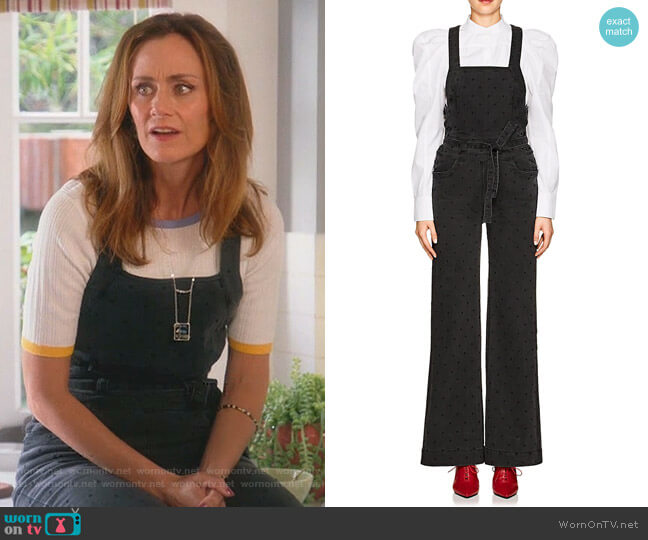Ulla Johnson Suvi Overalls worn by Maya (Diane Farr) on Splitting Up Together
