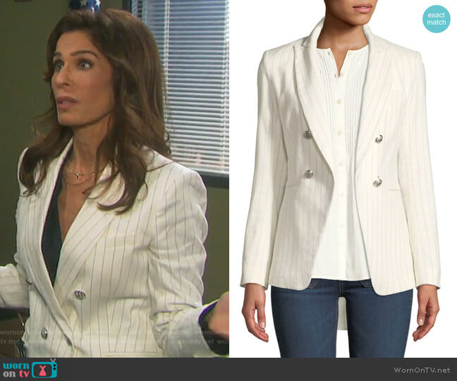 Veronica Beard Apollo Linen Jacket worn by Hope Williams (Kristian Alfonso) on Days of our Lives
