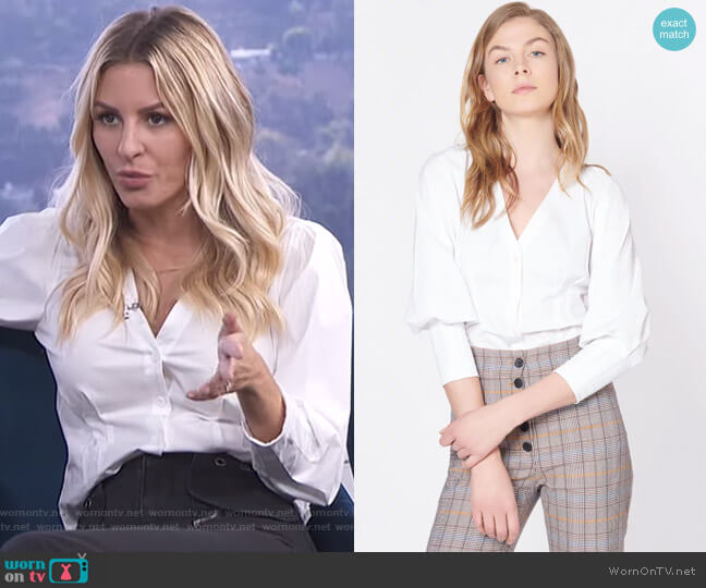 Veronica Beard Barr Shirt worn by Morgan Stewart on E! News