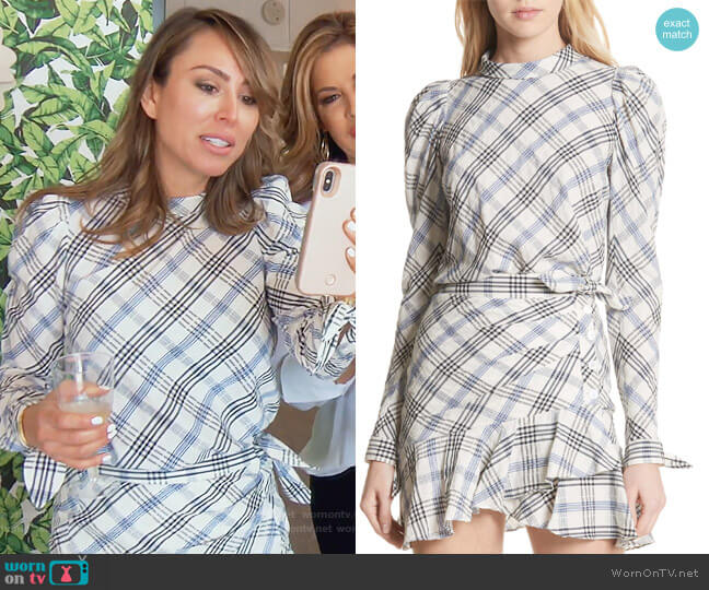 Veronica Beard Isabel Check Top worn by Kelly Dodd on The Real Housewives of Orange County