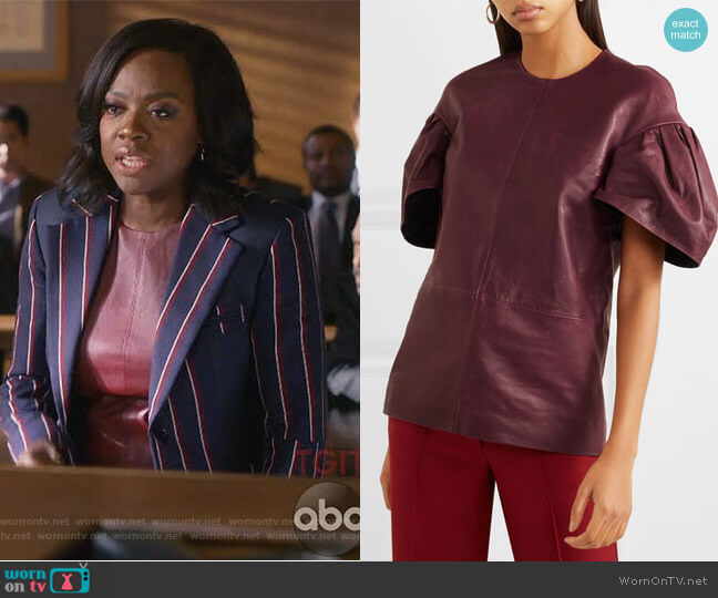 Victoria, Victoria Beckham Leather top worn by Annalise Keating (Viola Davis) on How to Get Away with Murder