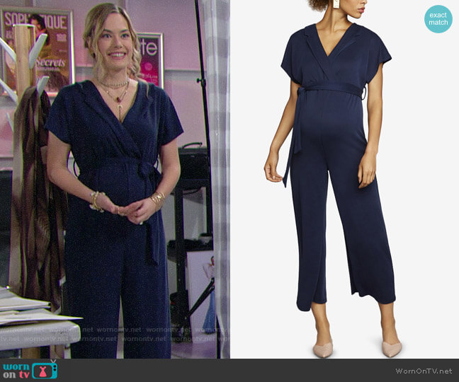 A Pea in the Pod Wide Leg Jumpsuit worn by Hope Logan (Annika Noelle) on The Bold and the Beautiful