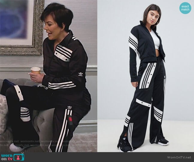 Adidas Danielle Cathari Deconstructed Track Top In Black worn by Kris Jenner on Keeping Up with the Kardashians