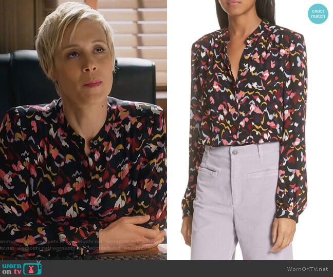 ALC Owens Silk Floral Shirt worn by Bonnie Winterbottom (Liza Weil) on How to Get Away with Murder