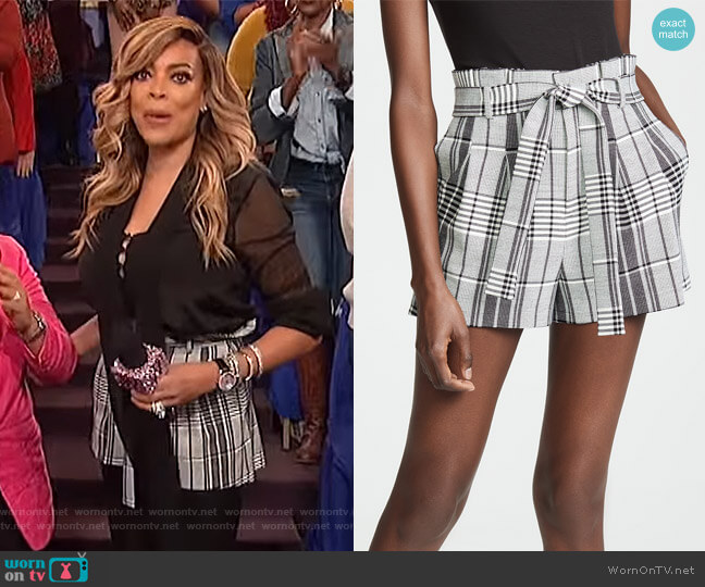 Alice + Olivia Laurine Paper Bag Shorts worn by Wendy Williams on The Wendy Williams Show