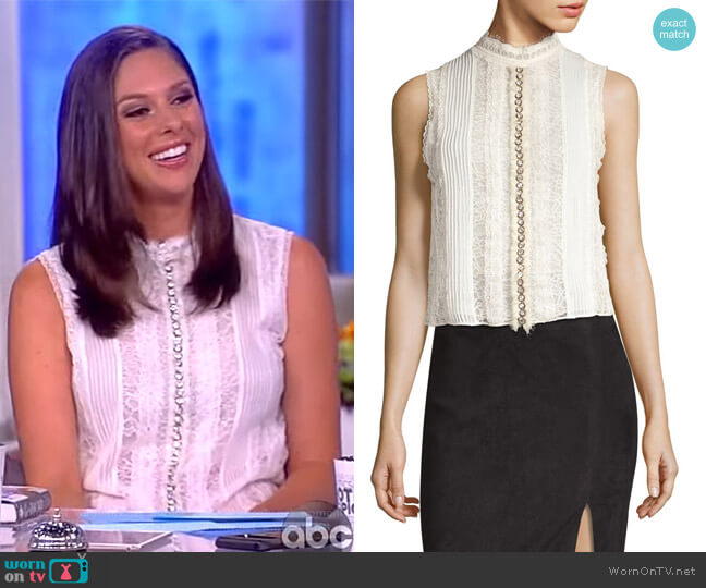 Alice + Olivia Valentine Sleeveless Top worn by Abby Huntsman on The View