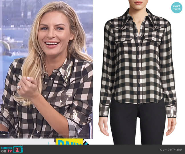 Alice + Olivia Caleb Western Button Down Shirt worn by Morgan Stewart on E! News