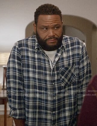 Andre’s blue plaid shirt on Black-ish