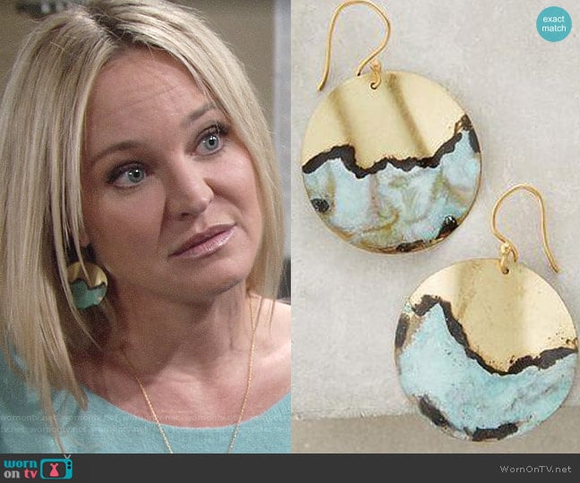 Torquato Earrings from Anthropologie worn by Sharon Newman (Sharon Case) on The Young and the Restless