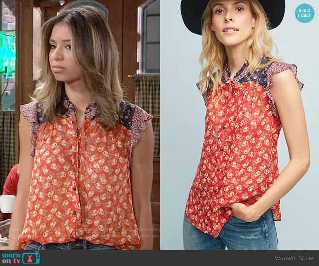 Meadow Rue Prairie Blouse worn by Valerie Spencer (Paulina Bugembe) on General Hospital