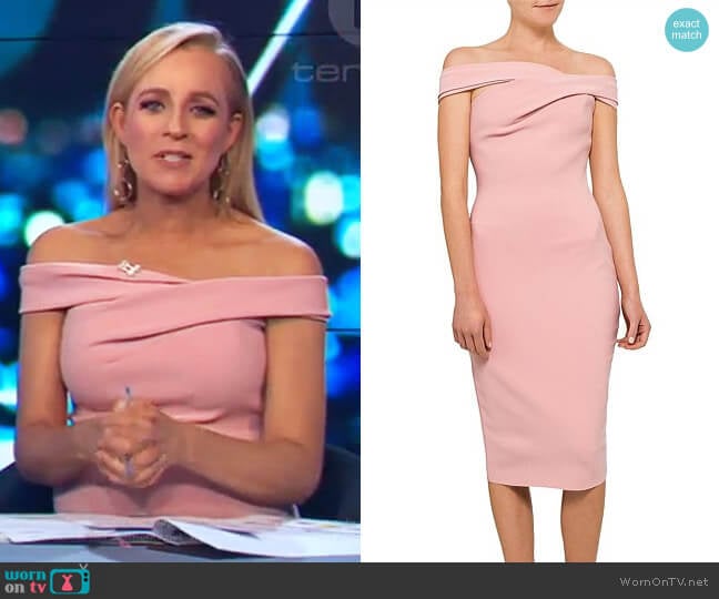 Bec & Bridge Luxul Dress worn by Carrie Bickmore on The Project