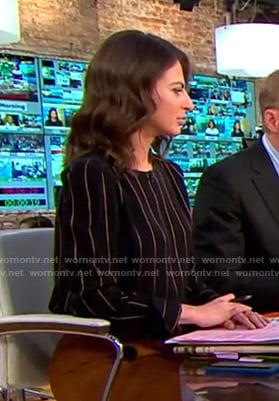 Bianna’s black pinstripe top on CBS This Morning