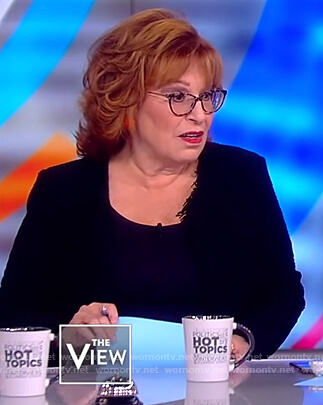 Joy’s black fringe jacket on The View