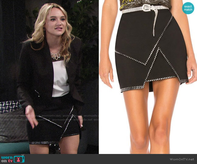 By the Way Carly Studded Mini Skirt worn by Summer Newman (Hunter King) on The Young and the Restless