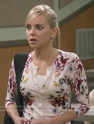 Christy’s floral cardigan on Mom
