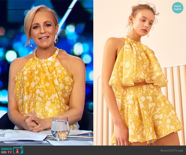 C/Meo Collective Love Hate Top worn by Carrie Bickmore on The Project