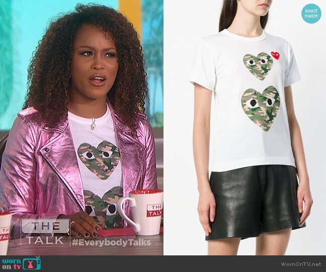 Comme Des Gargons Play Heart Eyes T-Shirt worn by Eve on The Talk