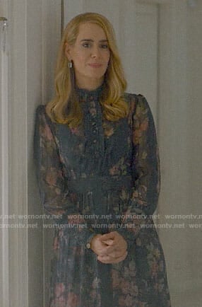 Cordelia’s floral long sleeved dress on American Horror Story