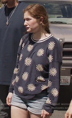 Debbie’s navy floral sweatshirt on Shameless