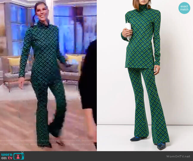 Diane von Furstenberg 70s inspired polo neck worn by Abby Huntsman on The View