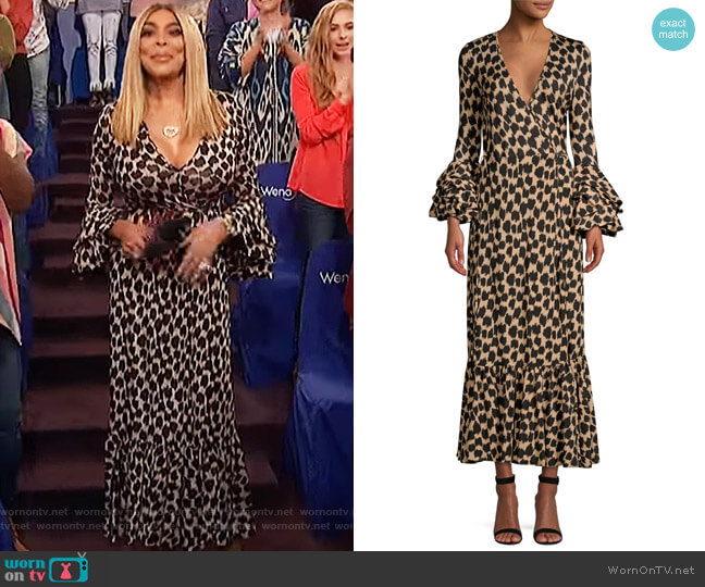 Diane von Furstenberg Ruffle Sleeve Wrap Dress worn by Wendy Williams on The Wendy Williams Show