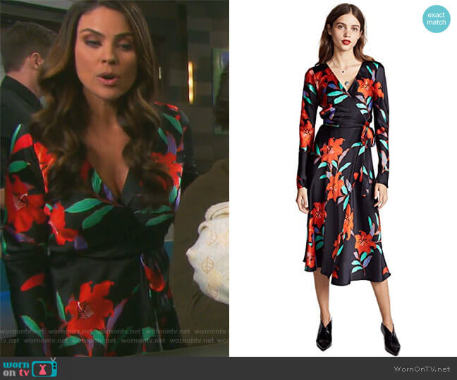 Diane von Furstenberg Woven Wrap Dress worn by Chloe Lane (Nadia Bjorlin) on Days of our Lives