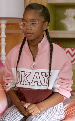 Diane’s OKAY sweatshirt on Black-ish