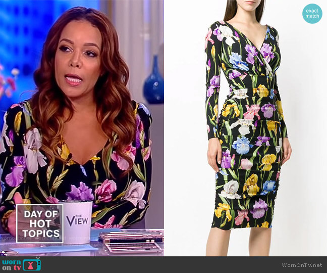 Dolce & Gabbana Iris print dress worn by Sunny Hostin on The View