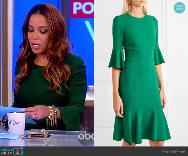 Dolce & Gabbana Ruffled cady dress worn by Sunny Hostin on The View