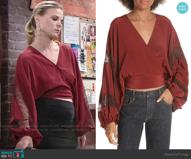 Elizabeth and James Talia Top worn by Phyllis Newman (Gina Tognoni) on The Young and the Restless