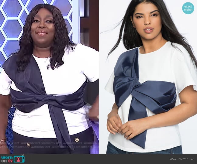 Eloquii Tie Bodice Tee worn by Loni Love on The Real