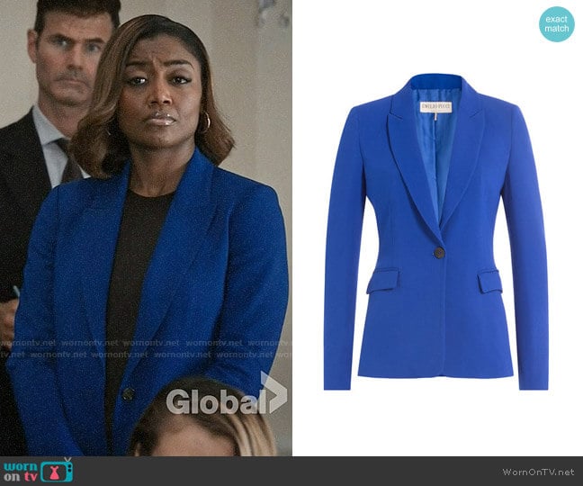 Emilio Pucci Crepe Blazer worn by Daisy Grant (Patina Miller) on Madam Secretary